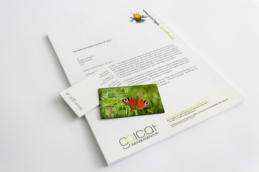 beispiel für geschäftsausstattung mit briefpapier und visitenkarten