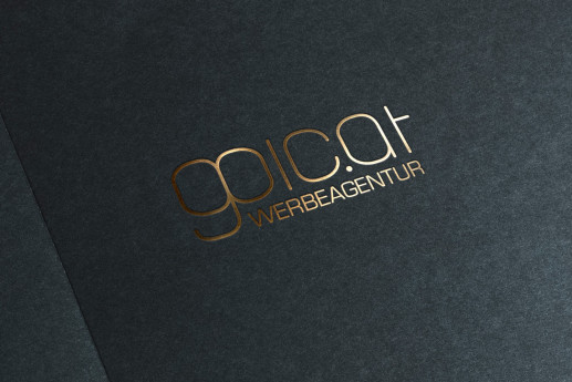 beispiel der veredelung von schrift mittels goldeffekt