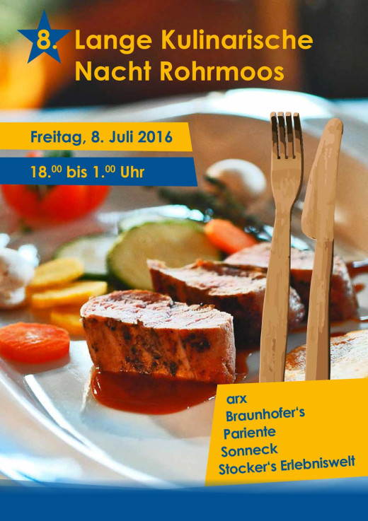 Titelseite des Menüfolders Lange Kulinarische Nacht