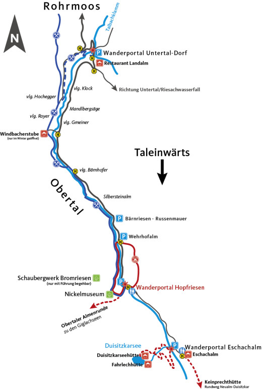 Parkplatz-Informationstafeln Obertal